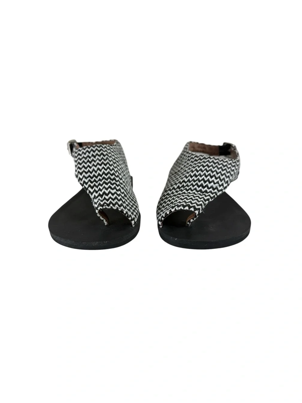 JEFFERY CAMPBELL Black & White Zigzag Slingback Sandal Size 8